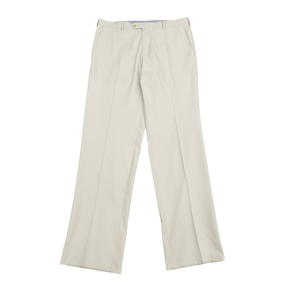 Peter Millar Durham High Drape Performance Pants Mens 35x32 Khaki Golf Wicking